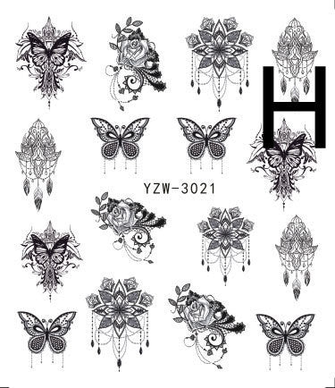 Black Butterfly Nail Art Stickers Accessories