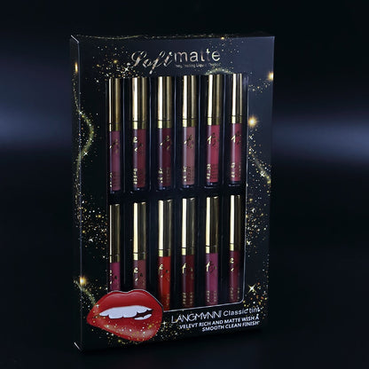 12 Colors Matte Lip Gloss Set Matte Lasting Matte Lip Gloss Gift Box