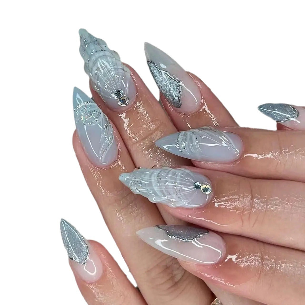 3D Three-dimensional Popular Rhinestone Relief Fake Nails