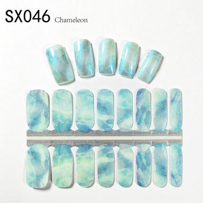 Starry Sky Nail Stickers Oil Film Color Changing