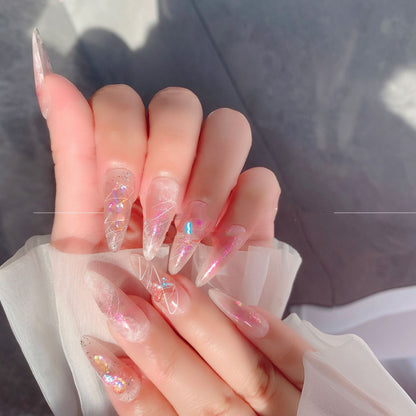 High Quality Fairy White Polarised Nail Stickers