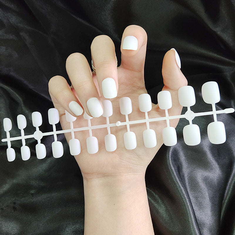 Matte Nail Tip Short Round Fake Nails