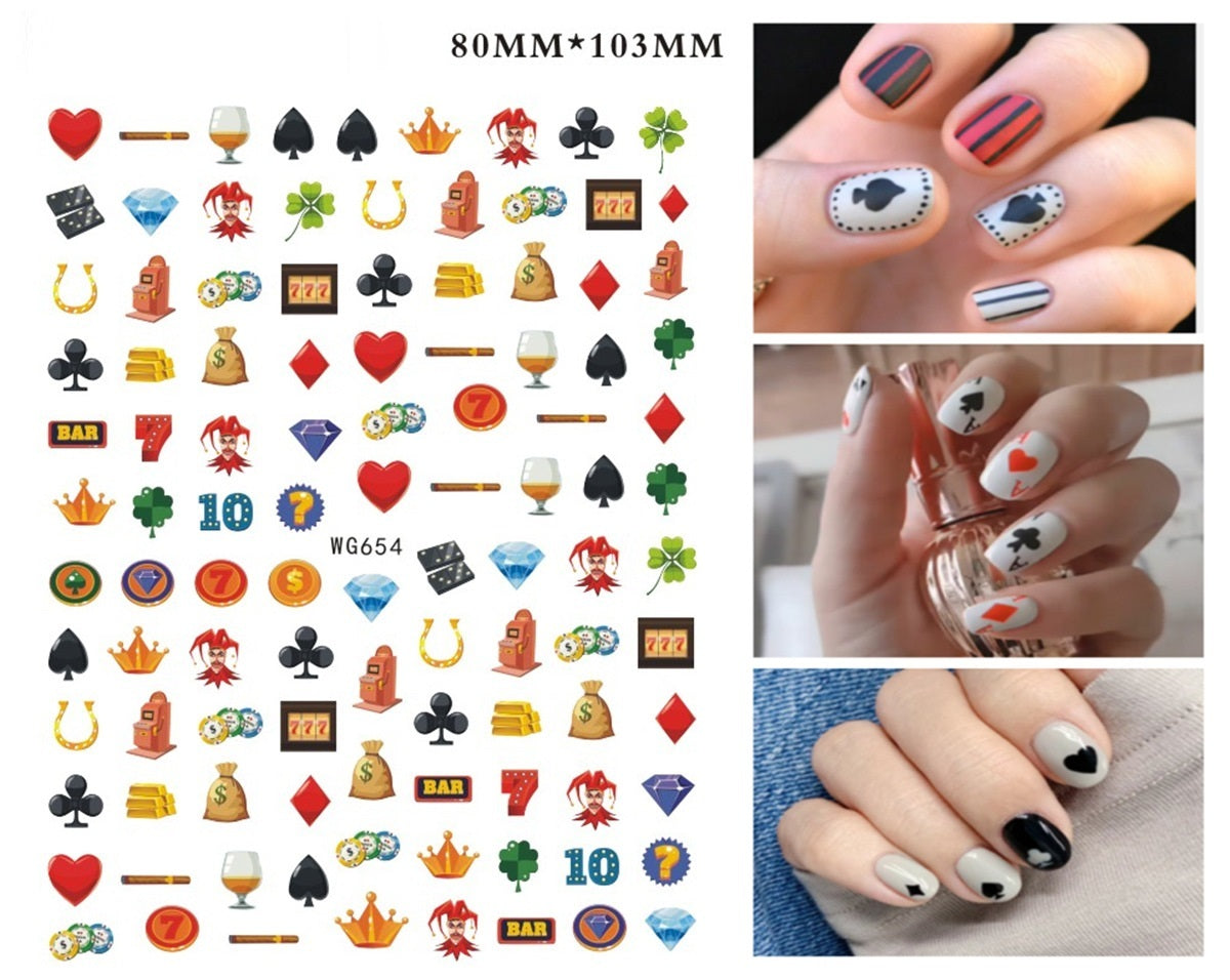 New Internet Celebrity Playing Cards Nail Stickers