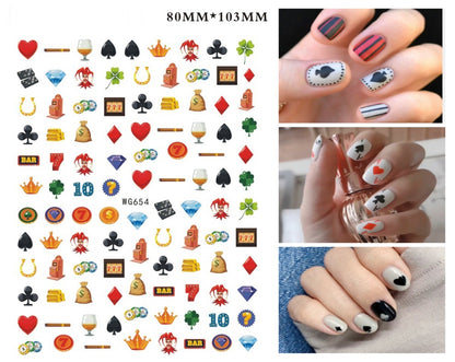 New Internet Celebrity Playing Cards Nail Stickers