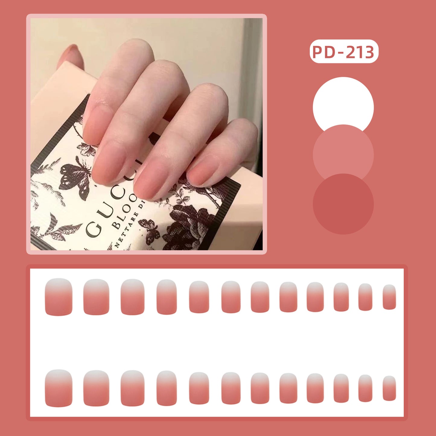 Wear Nail Manicure Fake Nail Tip Stickers Finished Product Nail Tip Frosted Ballet Nail Sticker