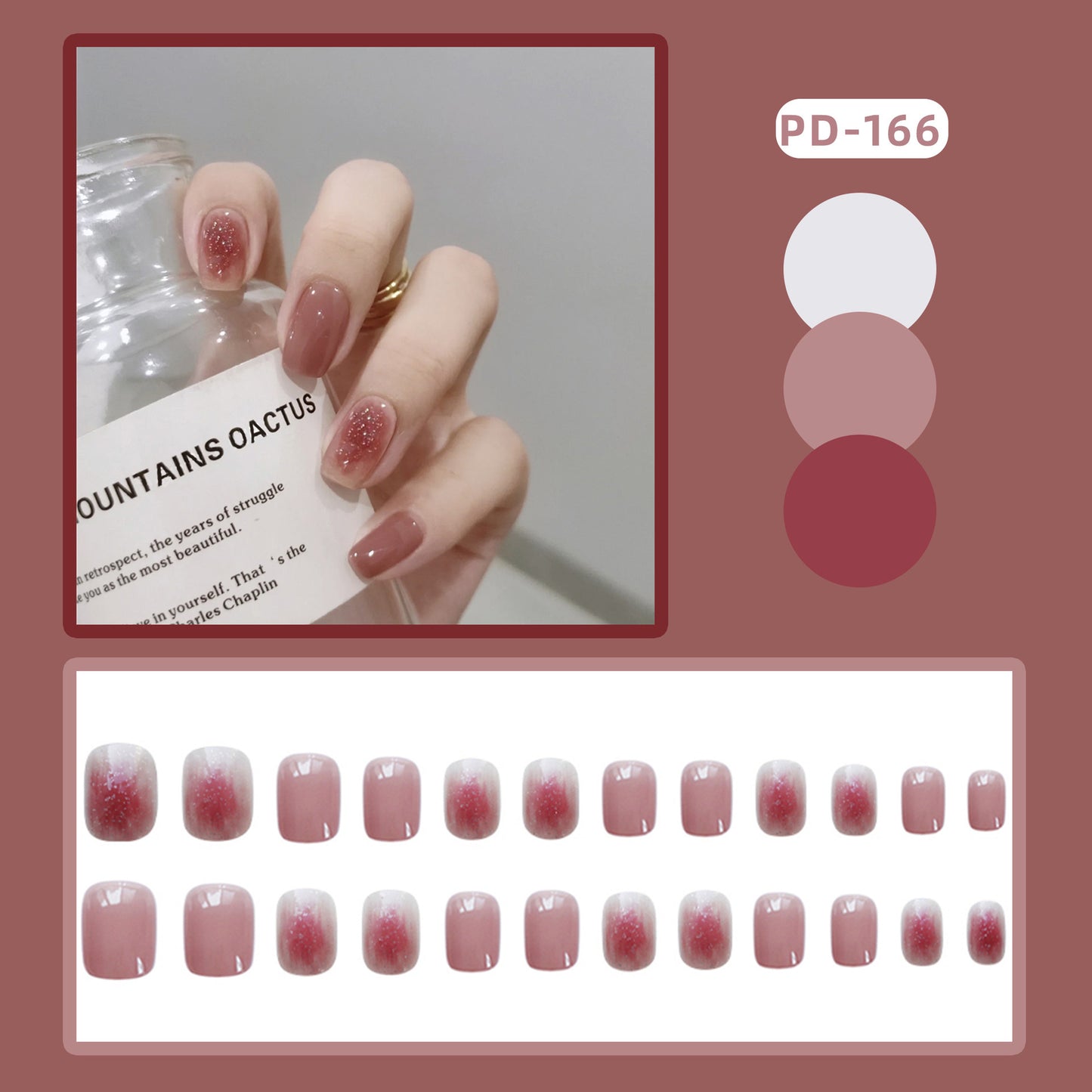 Wear Nail Manicure Fake Nail Tip Stickers Finished Product Nail Tip Frosted Ballet Nail Sticker