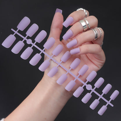 Solid Color Long Square Head Frosted Nail Stickers