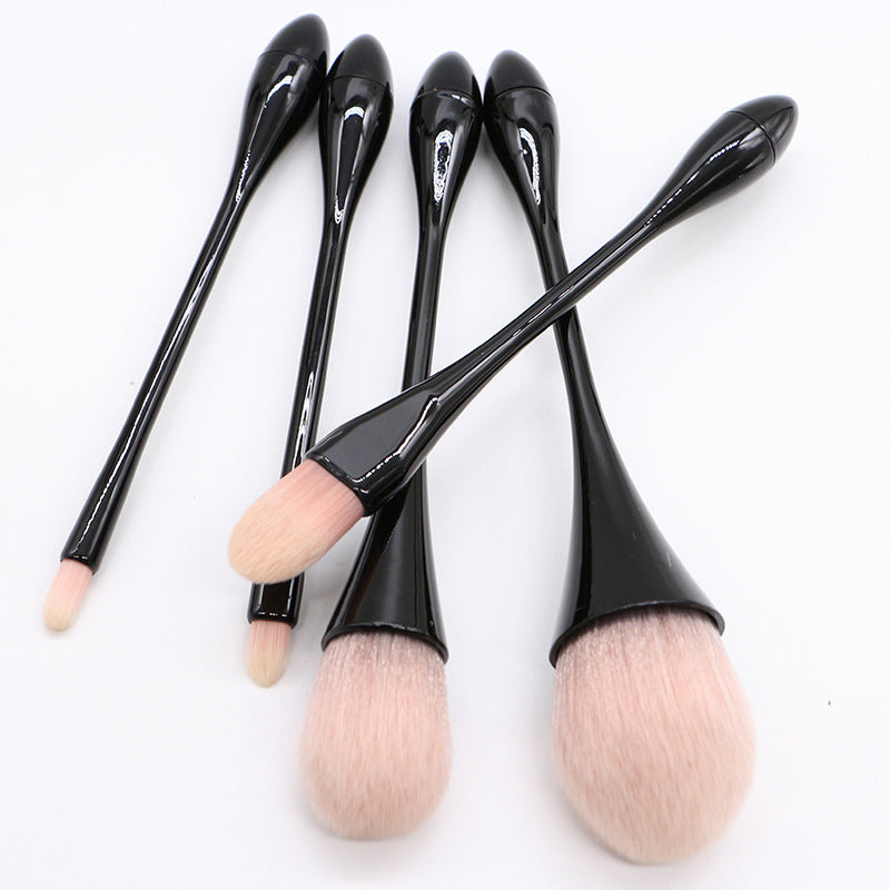 Ensemble de 5 pinceaux de maquillage, petit pinceau de maquillage de taille, ensemble de 5 nouveaux pinceaux à poudre libre, pinceau portable