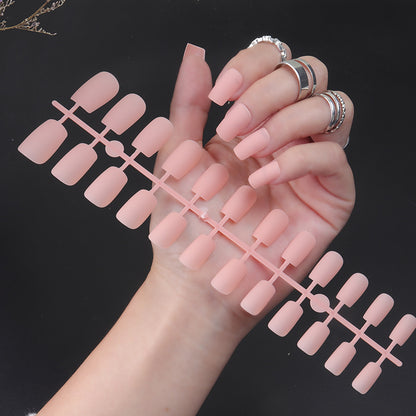 Solid Color Long Square Head Frosted Nail Stickers