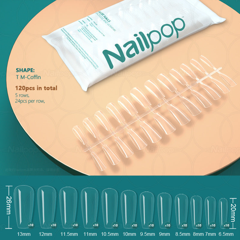 Transparent Nail Tip 120-piece Bag Ultra-thin Seamless Full Sticker Fake Nails