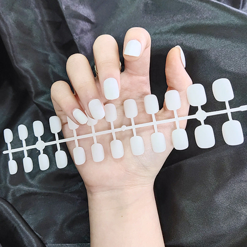 Matte Nail Tip Short Round Fake Nails