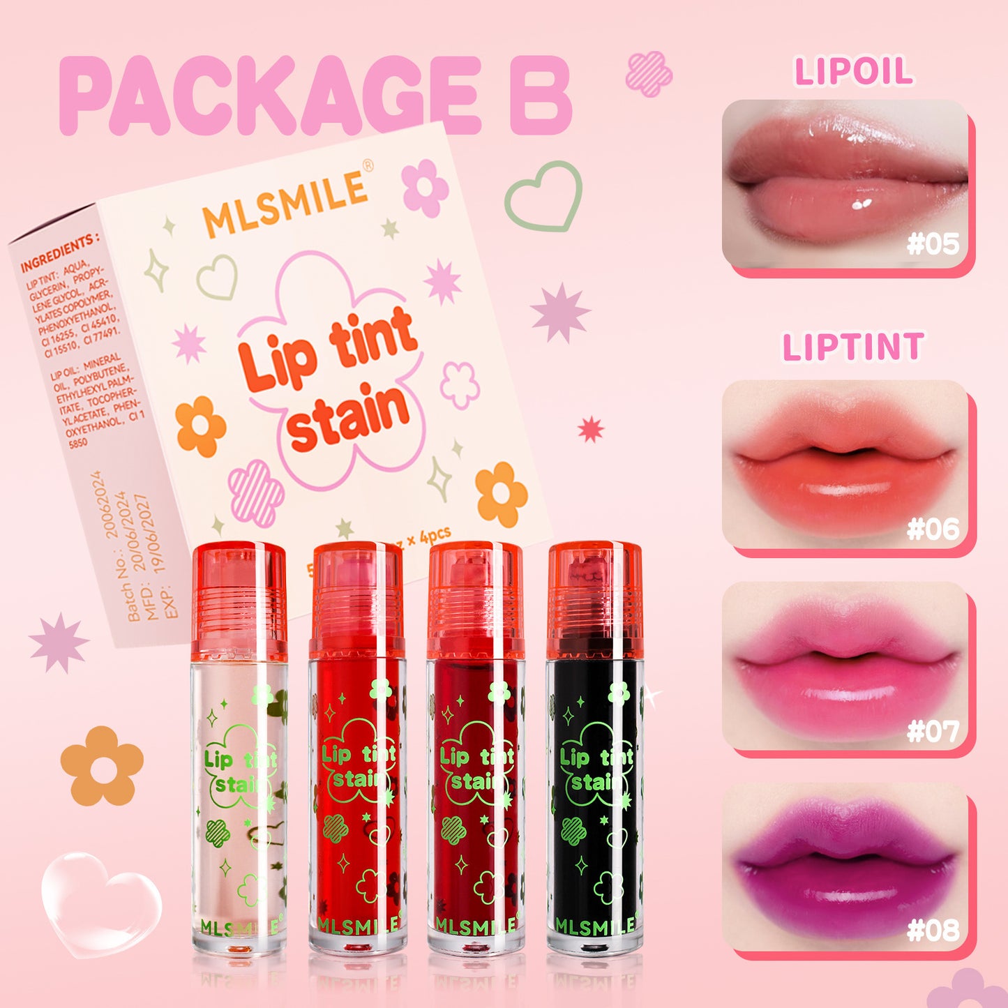 Makeup Ball Lip Gloss Lip Stain Suit Lasting Moisturizing