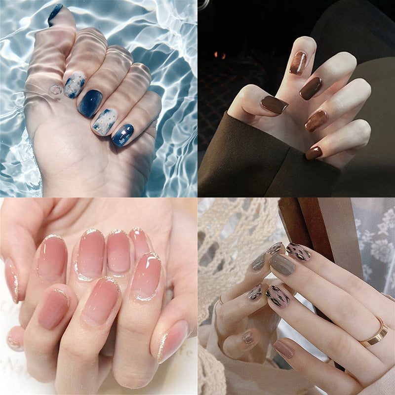 Wear Nail Manicure Fake Nail Tip Stickers Finished Product Nail Tip Frosted Ballet Nail Sticker