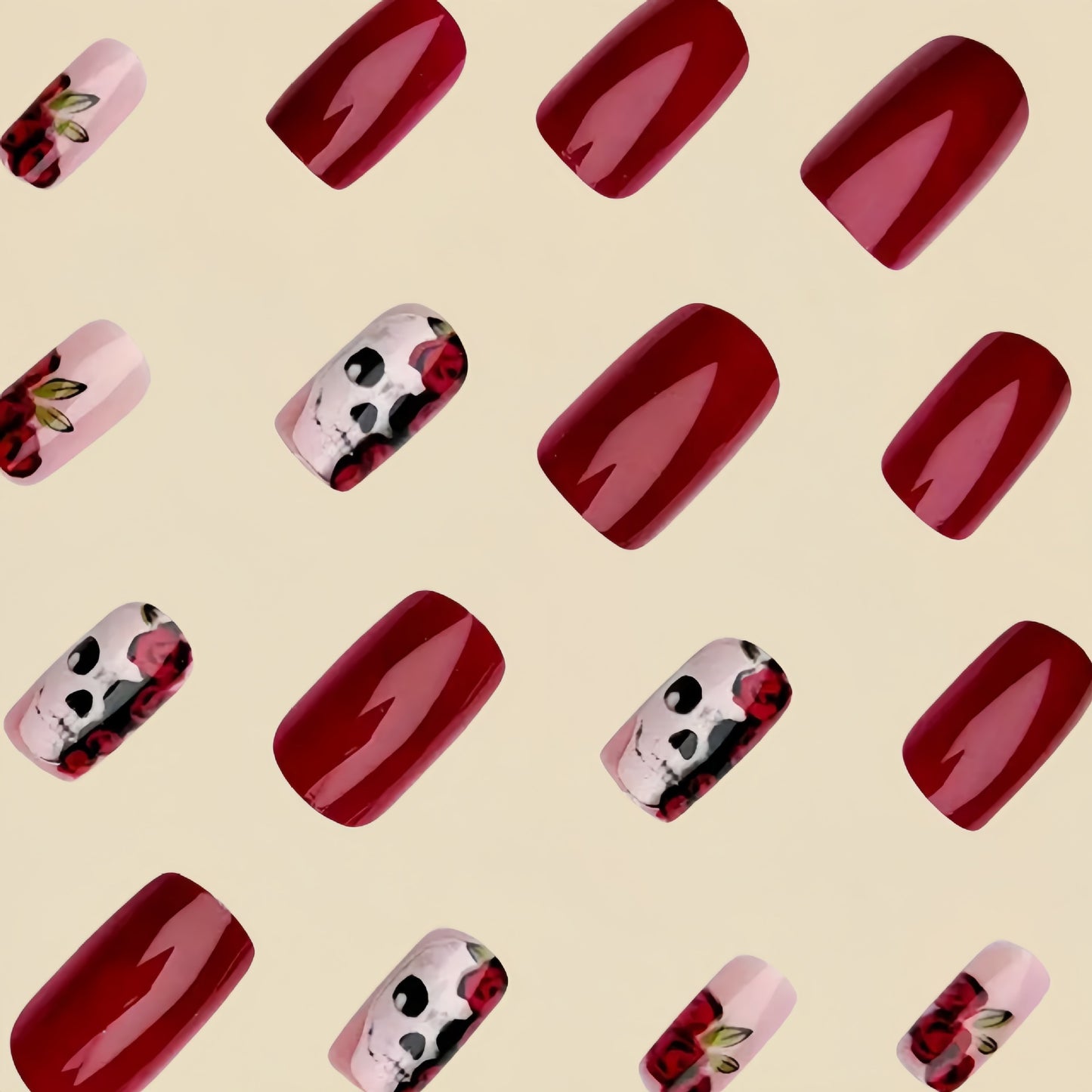 Halloween Nail Stickers Wine Red Shiny Patch