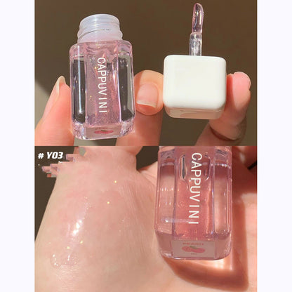 Small Square Lip Gloss Transparent Lip Gloss Glass Moisturizing And Nourishing Mirror Lip Lacquer