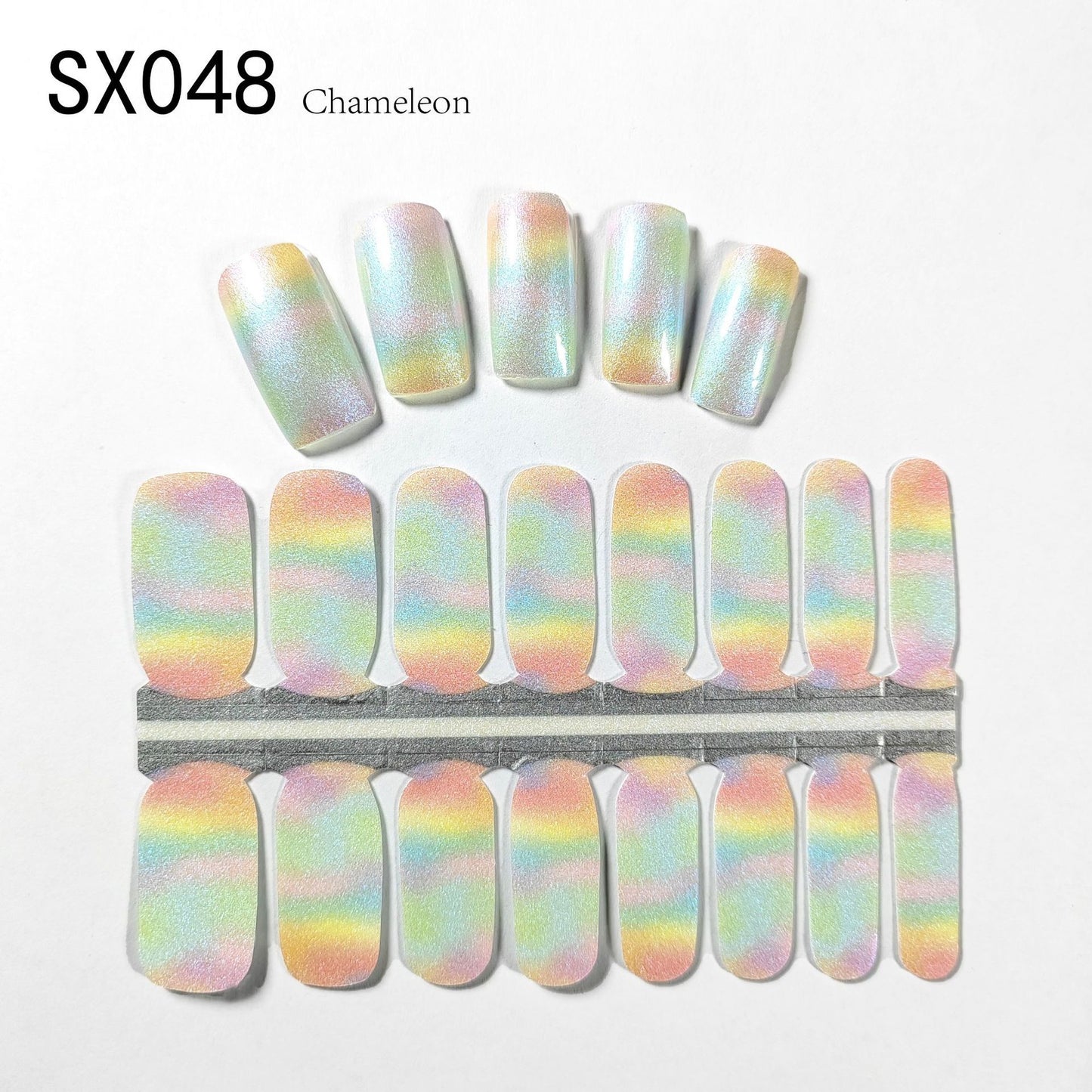 Starry Sky Nail Stickers Oil Film Color Changing