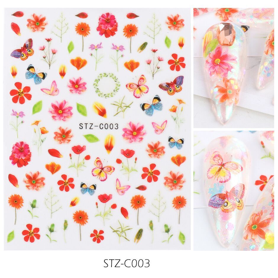 Japanese watercolor 3D nail stickers