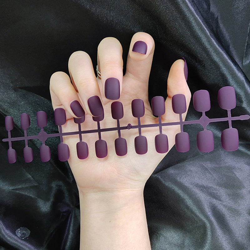 Matte Nail Tip Short Round Fake Nails