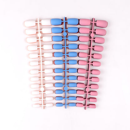 Solid Color Long Square Head Frosted Nail Stickers