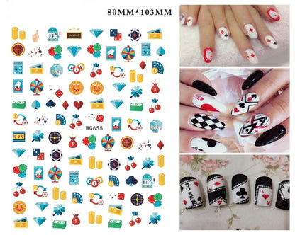 New Internet Celebrity Playing Cards Nail Stickers