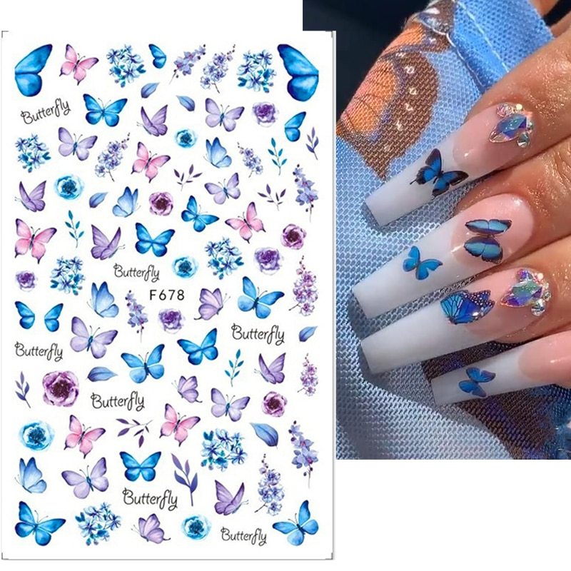 New Nail Stickers Ins Platinum Back Glue