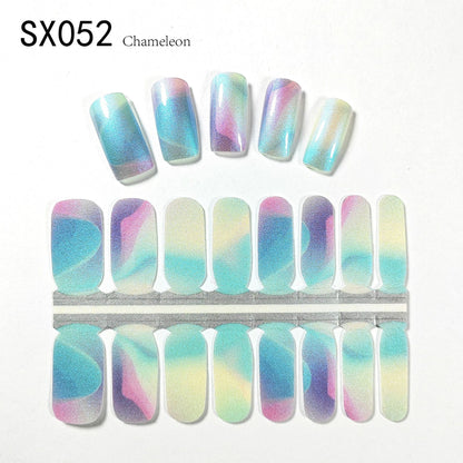 Starry Sky Nail Stickers Oil Film Color Changing