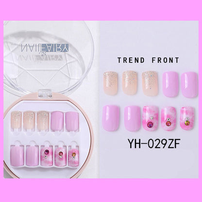 Korean Wearable Nail Art Short 30 Pieces In A Box Waterproof Removable Nail Art Ins Manicure Fake Nails