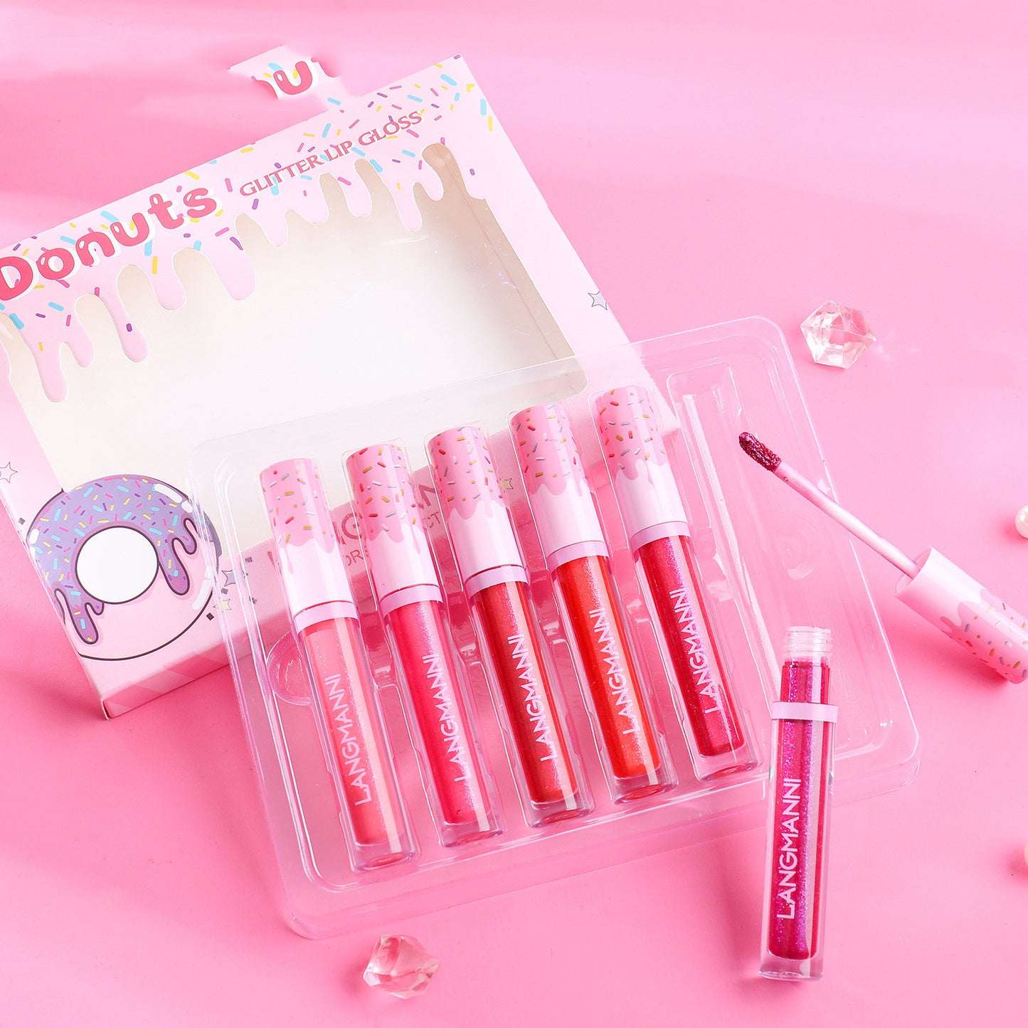 6-piece High Gloss Lip Gloss Set With Diamonds