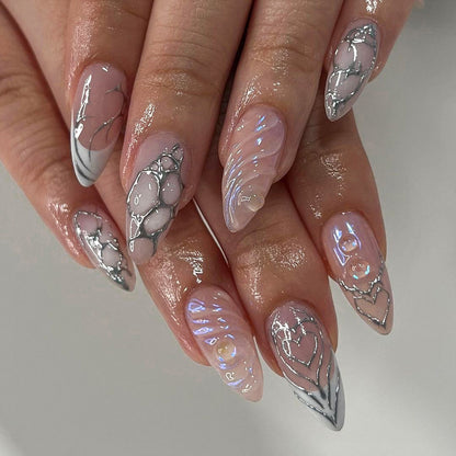 3D Three-dimensional Popular Rhinestone Relief Fake Nails