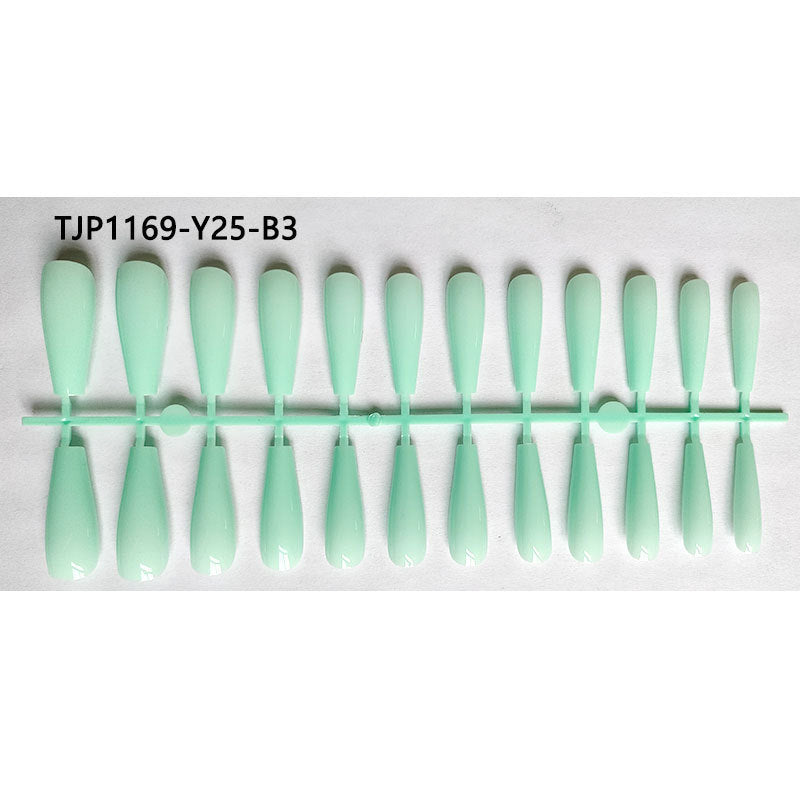 Ultra-Long Pointed Solid Color Strip Wear Nail Tip Semi-finished Nails Bright Oil Fake Nail Patch