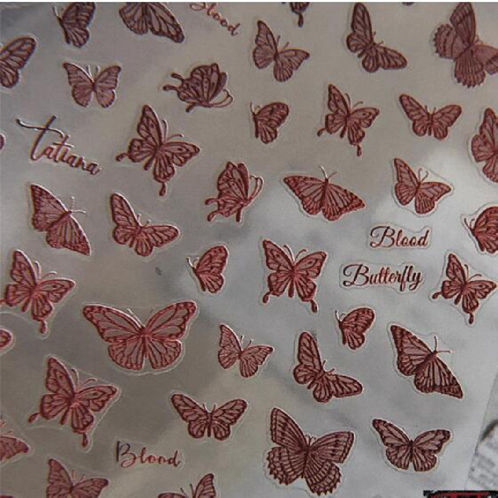 Nail Relief Laser Butterfly Stickers Aurora Phantom Color