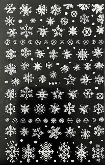 New Pure White Winter Snowflake Nail Stickers