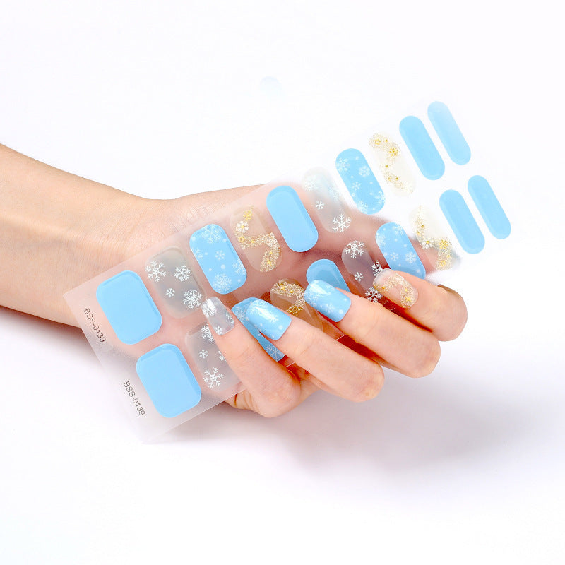 Gel Nail Stickers 3d Semi-cured Nail Stickers European And American UV Nail Semi-baked Nail Stickers Paper