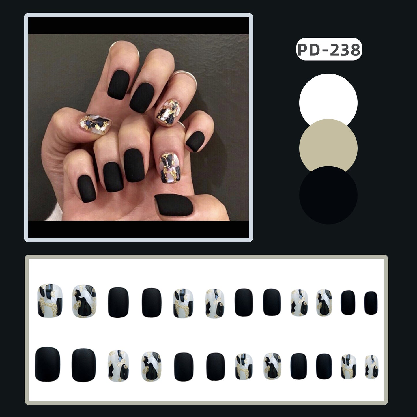 Wear Nail Manicure Fake Nail Tip Stickers Finished Product Nail Tip Frosted Ballet Nail Sticker