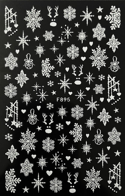 New Pure White Winter Snowflake Nail Stickers