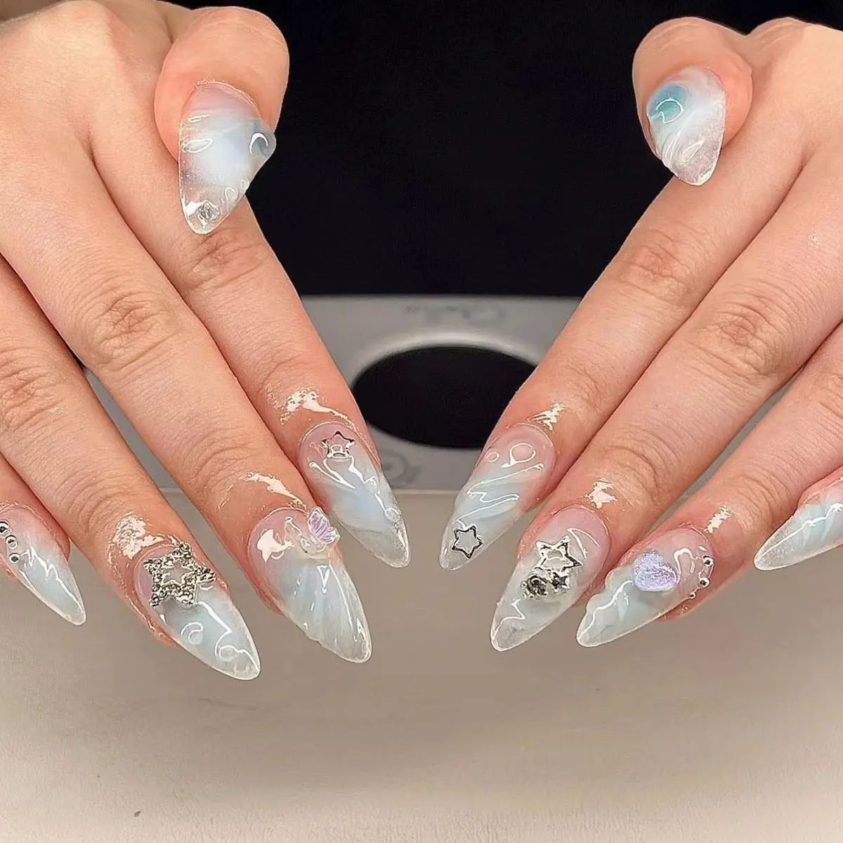 3D Three-dimensional Popular Rhinestone Relief Fake Nails