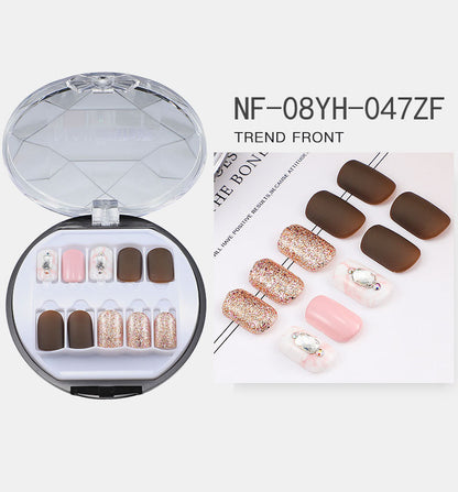 Korean Wearable Nail Art Short 30 Pieces In A Box Waterproof Removable Nail Art Ins Manicure Fake Nails