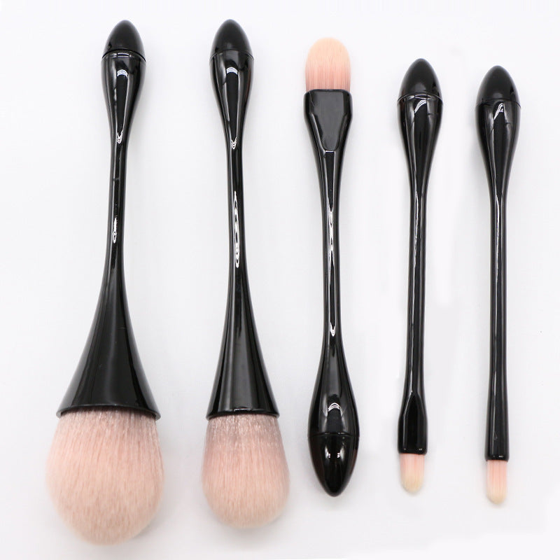 Ensemble de 5 pinceaux de maquillage, petit pinceau de maquillage de taille, ensemble de 5 nouveaux pinceaux à poudre libre, pinceau portable