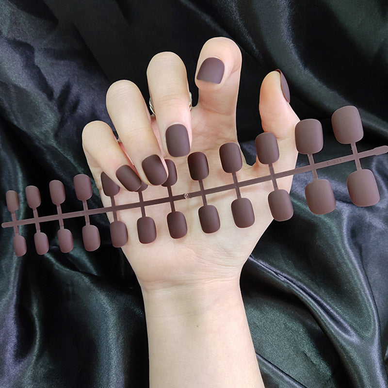 Matte Nail Tip Short Round Fake Nails