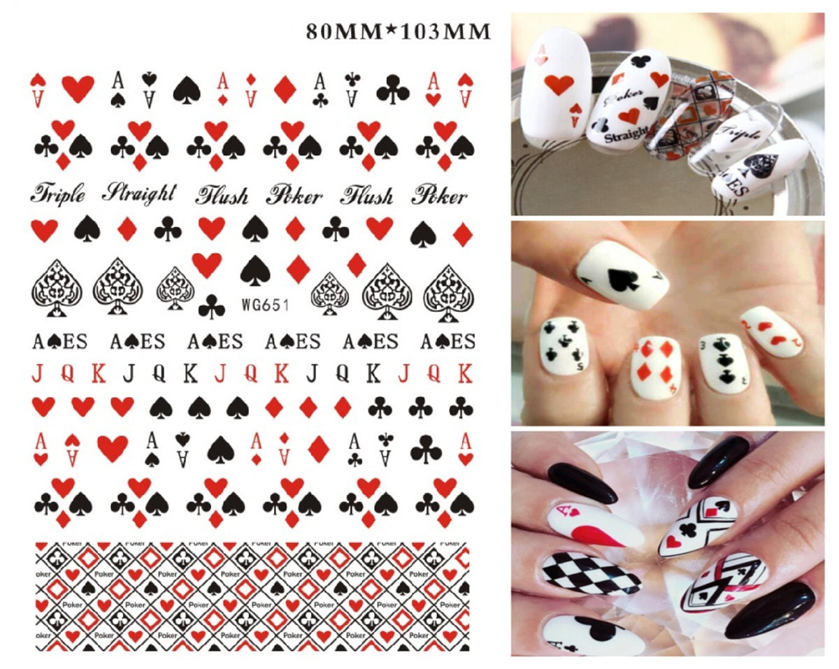 New Internet Celebrity Playing Cards Nail Stickers