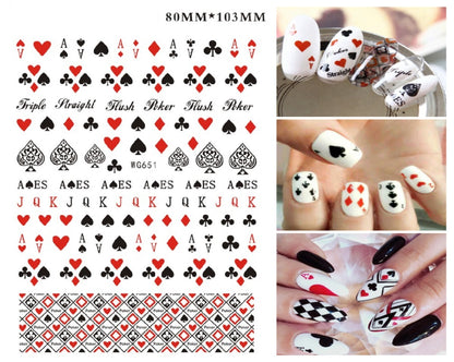 New Internet Celebrity Playing Cards Nail Stickers