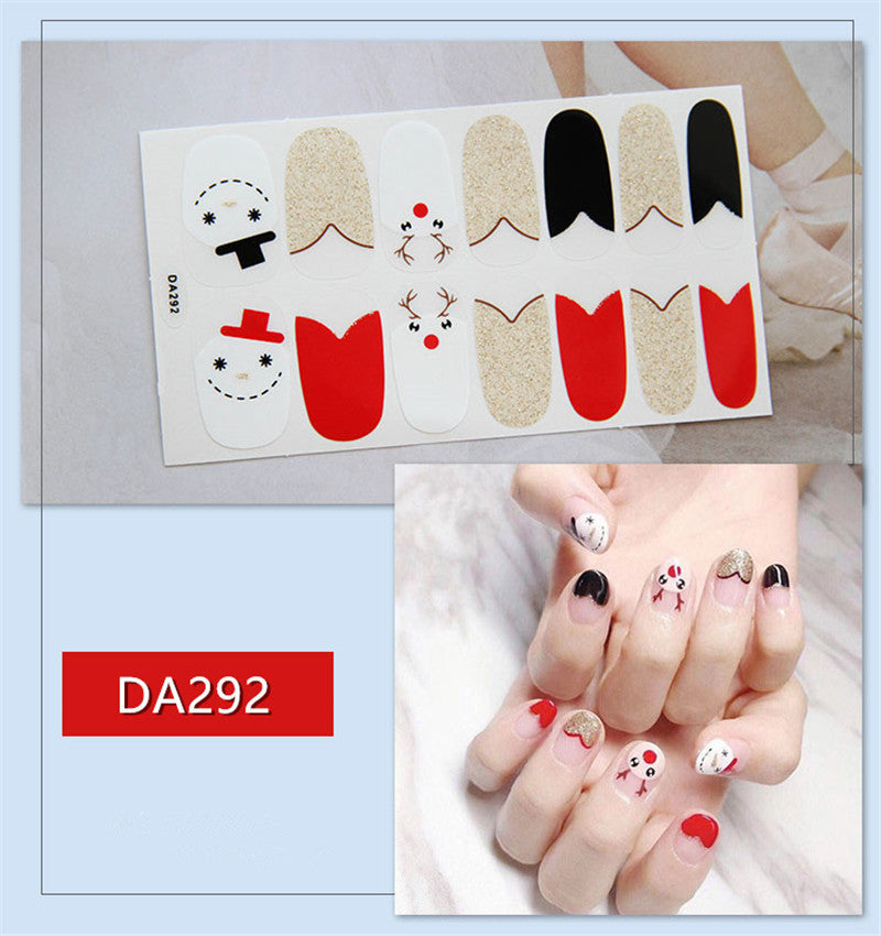 Full Nail Polish Film Net Red Stickers Christmas