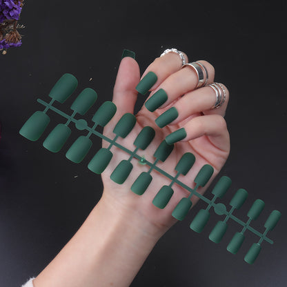 Solid Color Long Square Head Frosted Nail Stickers