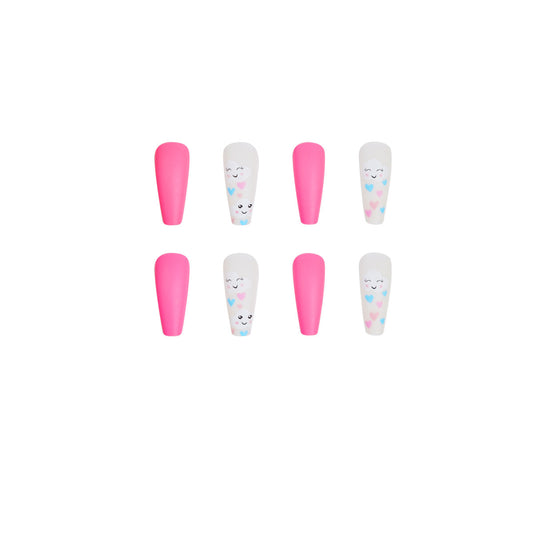 Misty Clouds Smiling Face Nail Stickers Nail Shaped Piece