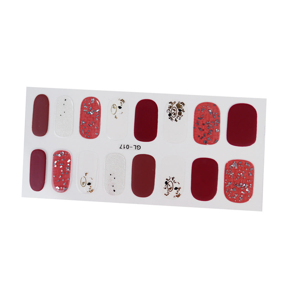 Bronzing Cat's Eye Letters Color Nail Polish Film Nail Stickers Full Stickers