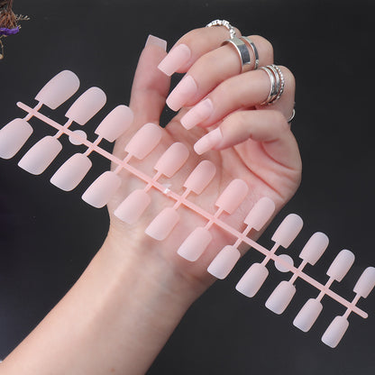 Solid Color Long Square Head Frosted Nail Stickers