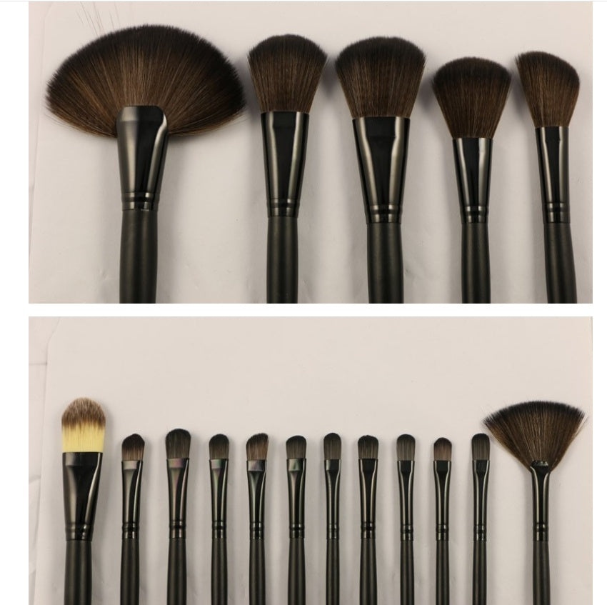 32 black wood color rayon makeup brush professional makeup brush set