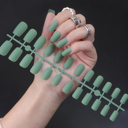 Solid Color Long Square Head Frosted Nail Stickers