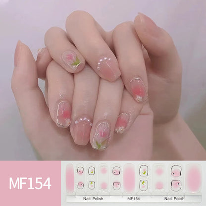 Hand Painted Tulip Smudge Nail Stickers