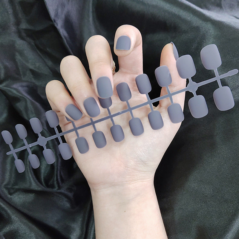 Matte Nail Tip Short Round Fake Nails